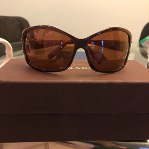 Prada, dark brown and chestnut sunglasses